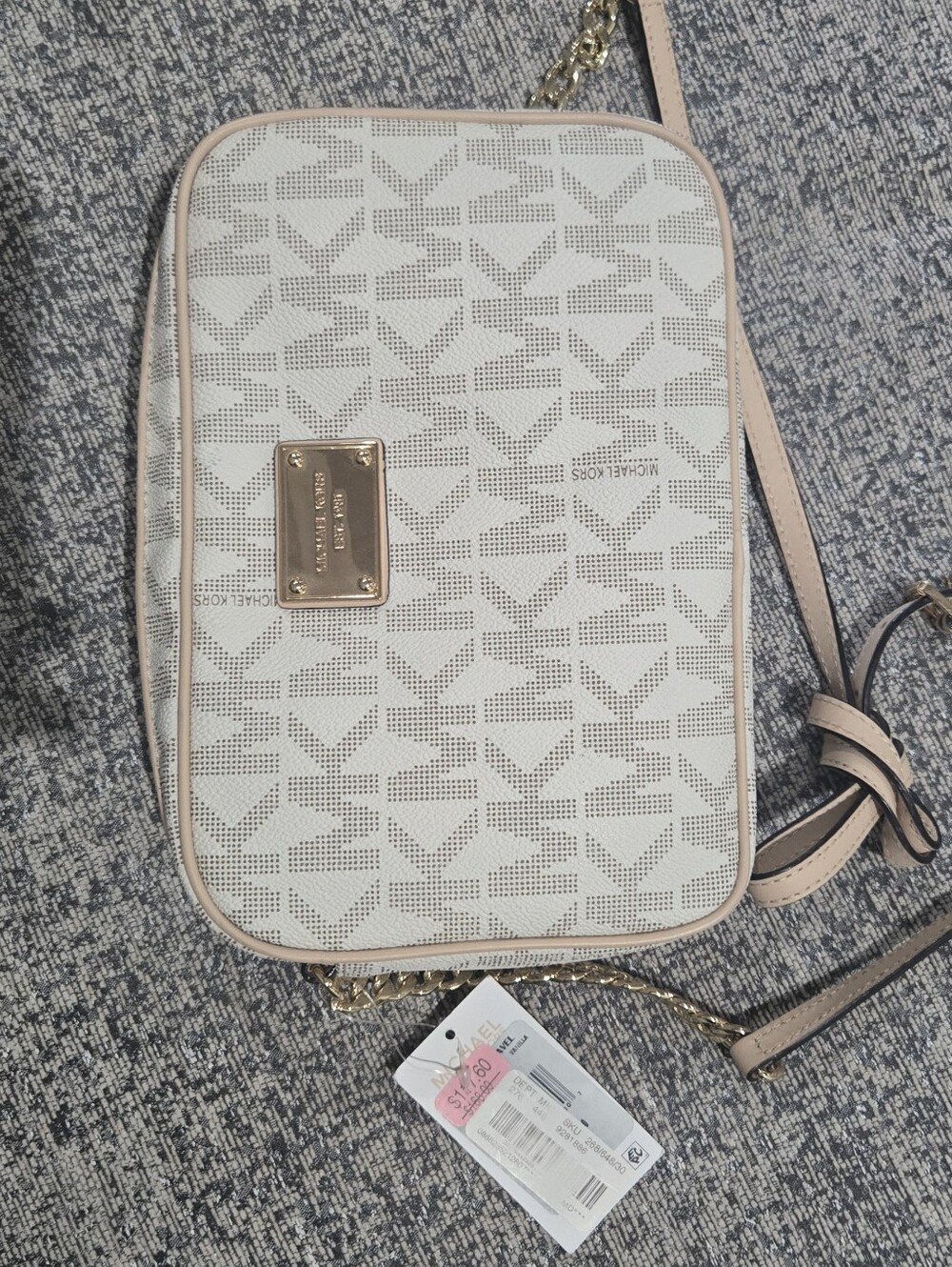 Michael Kors White & Blush Signature Crossbody Bag - Picture 2 of 4